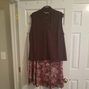 Outfit - Sleeveless Blouse and Lularoe 2x Maxi